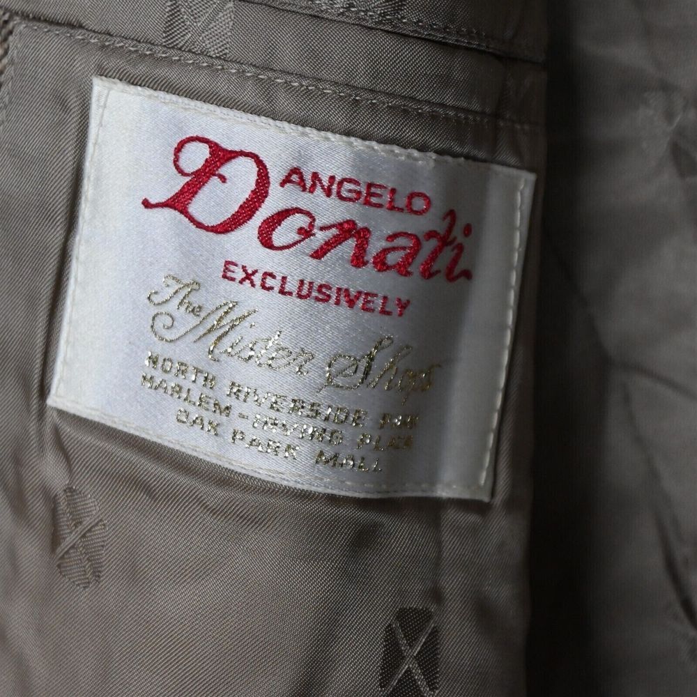 Vtg Angelo Donati 42r Herringbone Tweed Usa Made Mens Blazer Jacket Sport Coat View 4